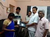 Launching of biometric attendance device by Principal Dr. R. Ramachandra Murthy at GDC, Uravakonda on 29-9-16 