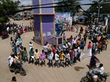 Rally on Domalapi Dandayatra  and human chain formation at the clock tower organized  by GDC, Uravakonda College on 2-10-16